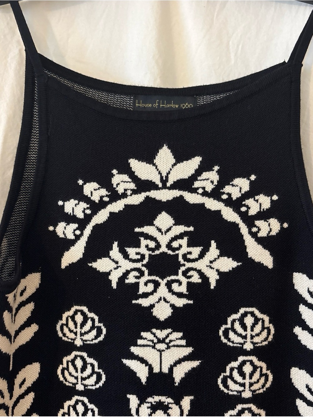 House of Harlow 1960 Black and White Knit Midi Dress - Picture 2 of 6